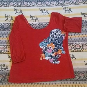 Anthropologie Postmark Owl top